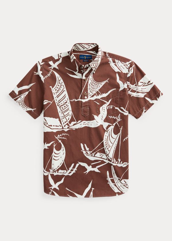 Men's Polo Ralph Lauren Kon-Tiki Poplin Popover Shirts | 683174FWC